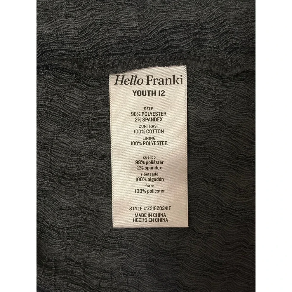 Hello Franki Girls Charcoal Gray Textured Rosette Halter‎ Dress Size 12 NWT